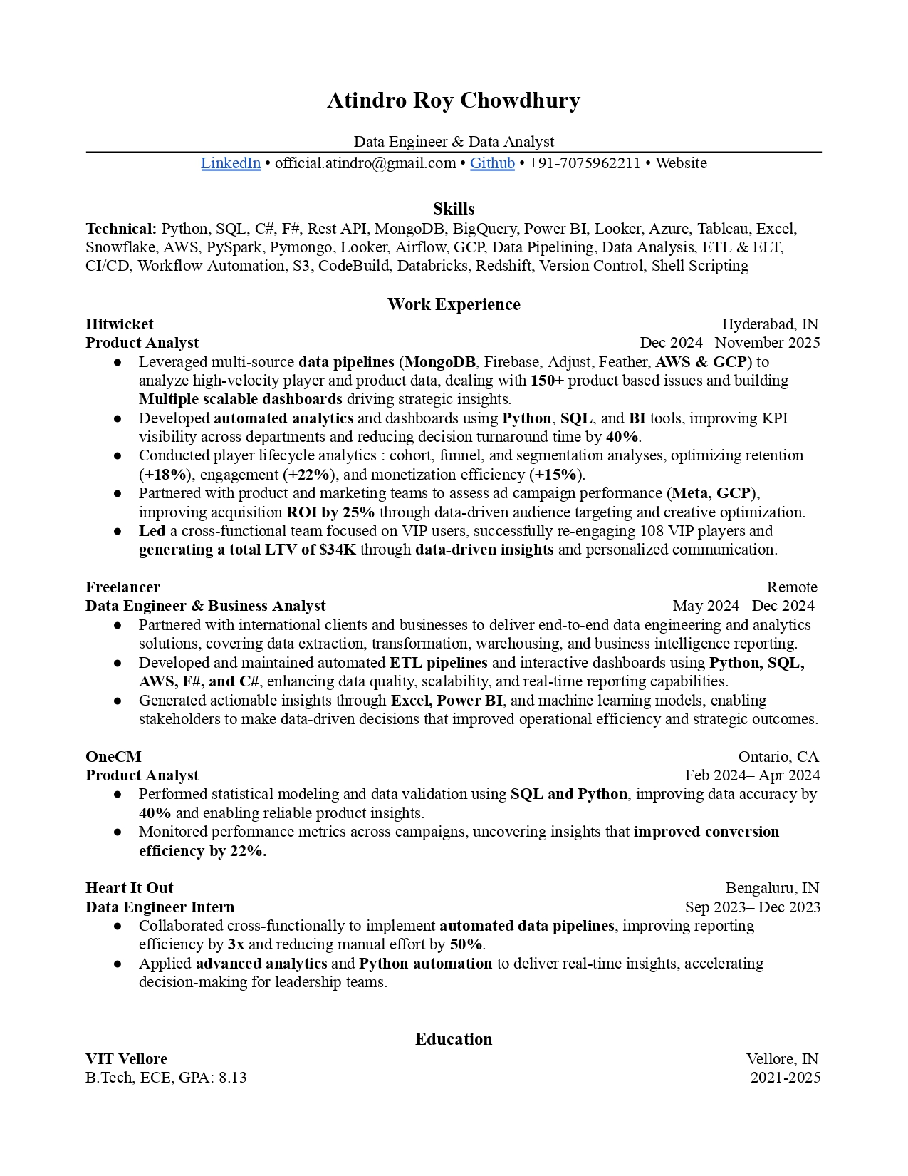 Resume Preview Thumbnail